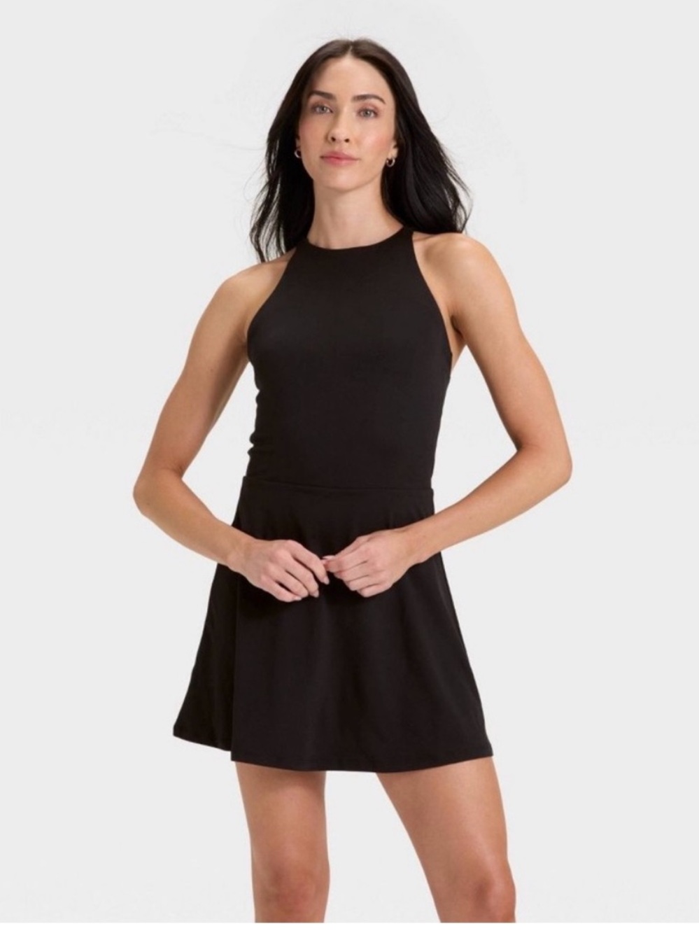 All in Motion - Black Halter Neck Mini Dress
